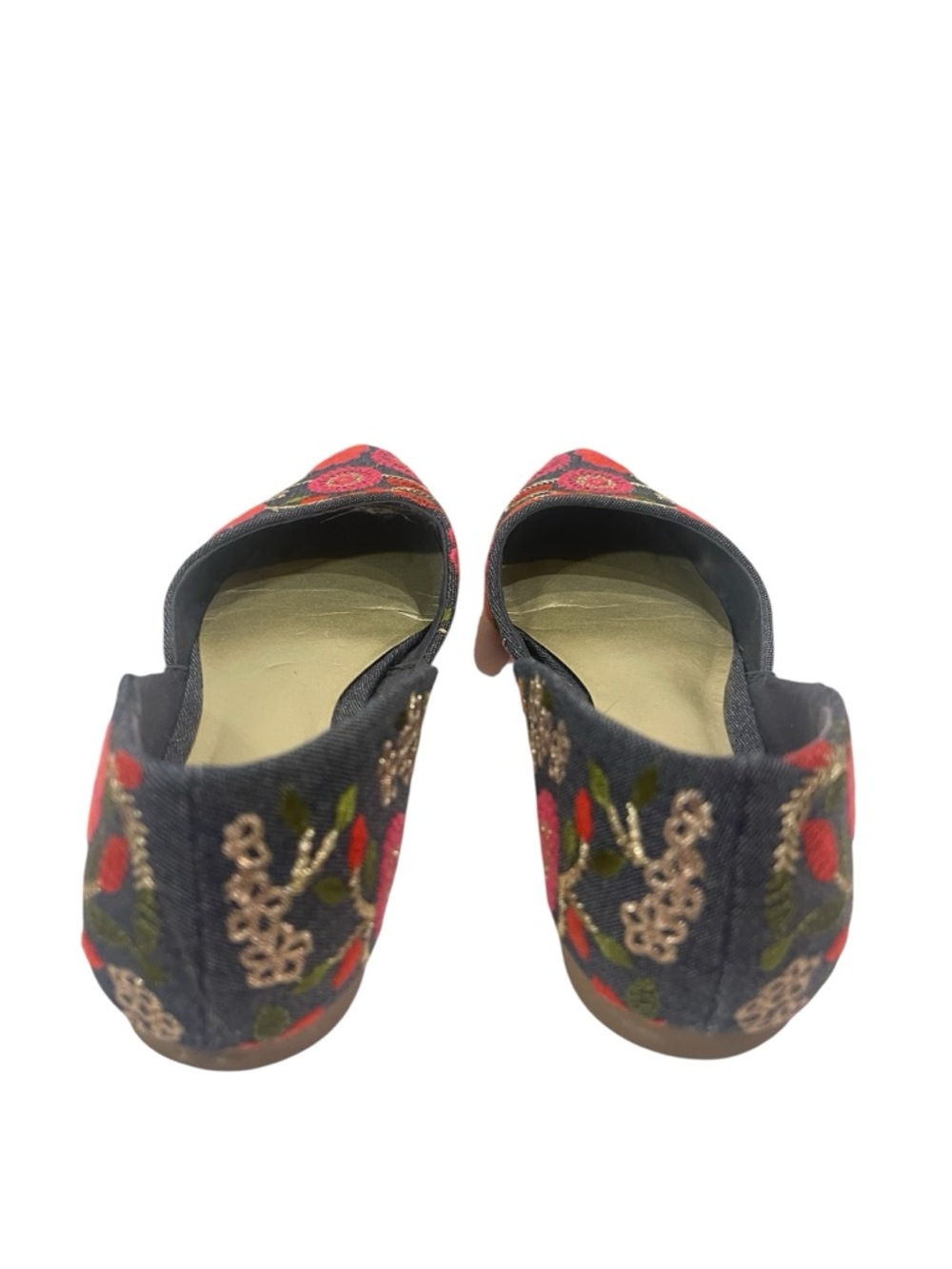 Carlos by Carlos Santana Skye Floral Pointed Toe Women’s Flats - Red/Navy - Picture 4 of 5